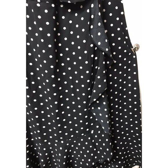 NWT NOS $150 New Michel Studio Plus Black white polka dot ruffle Spring Dress - Picture 3 of 14